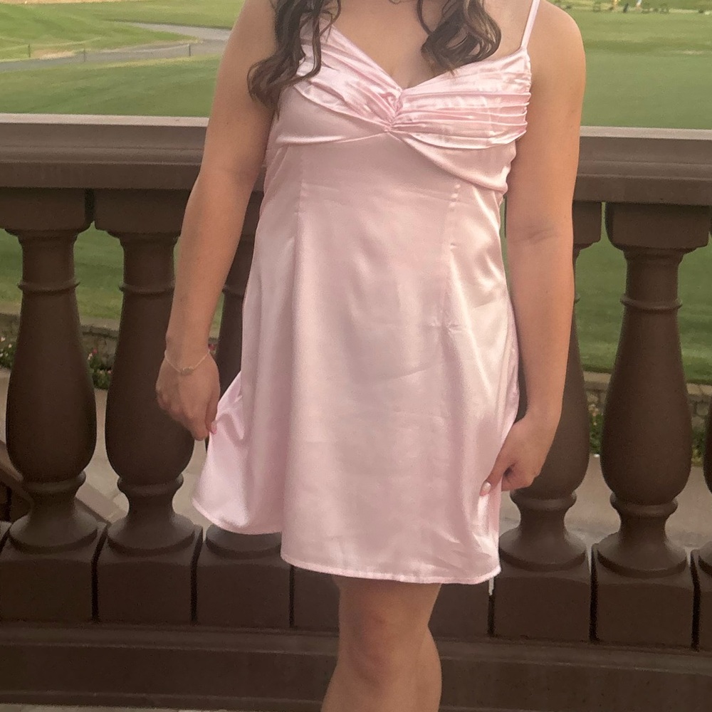 Beginning Boutique Light Pink Mini Dress